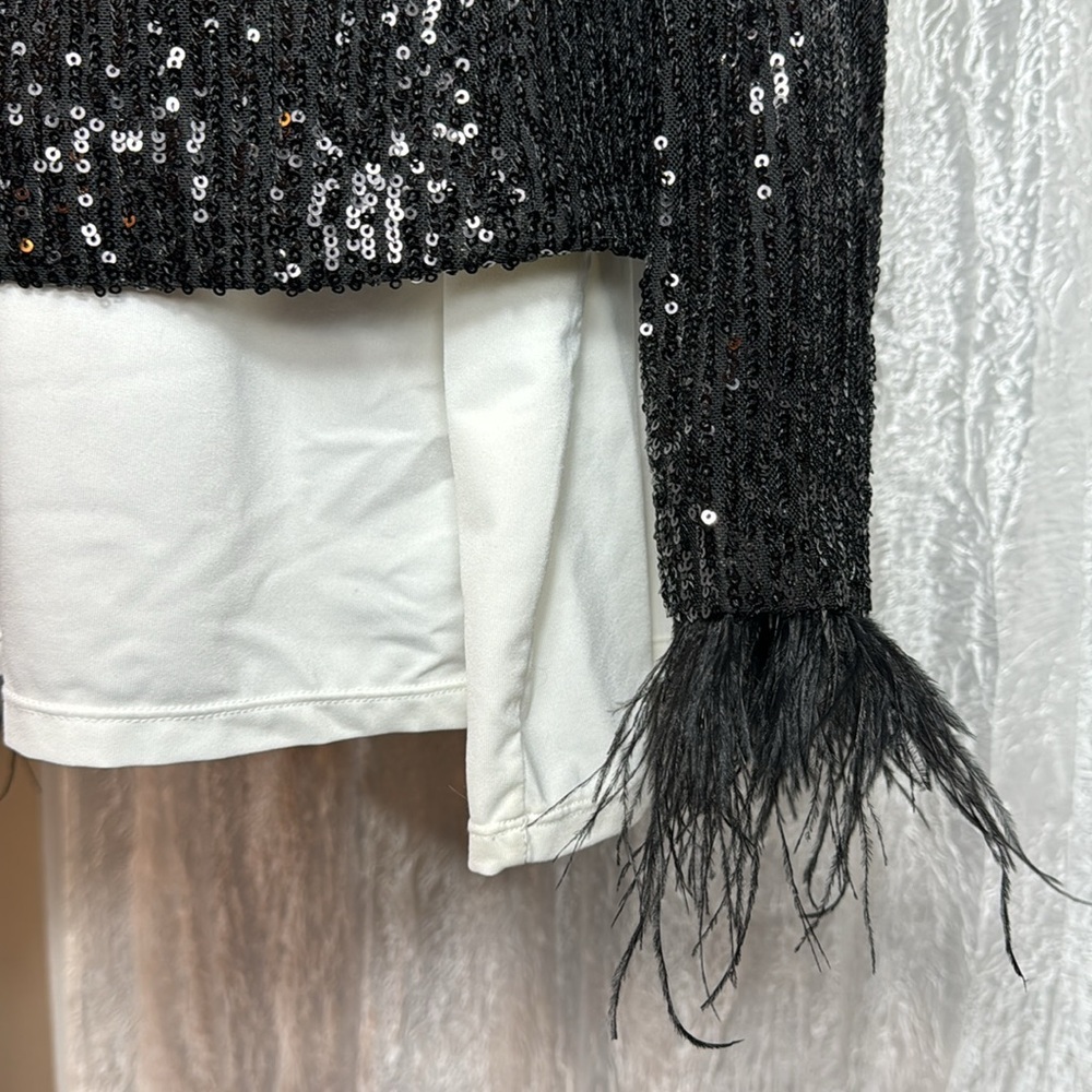 NANATTE OSTRICH FEATHER sequined jacket 😍 - Picture 6 of 10